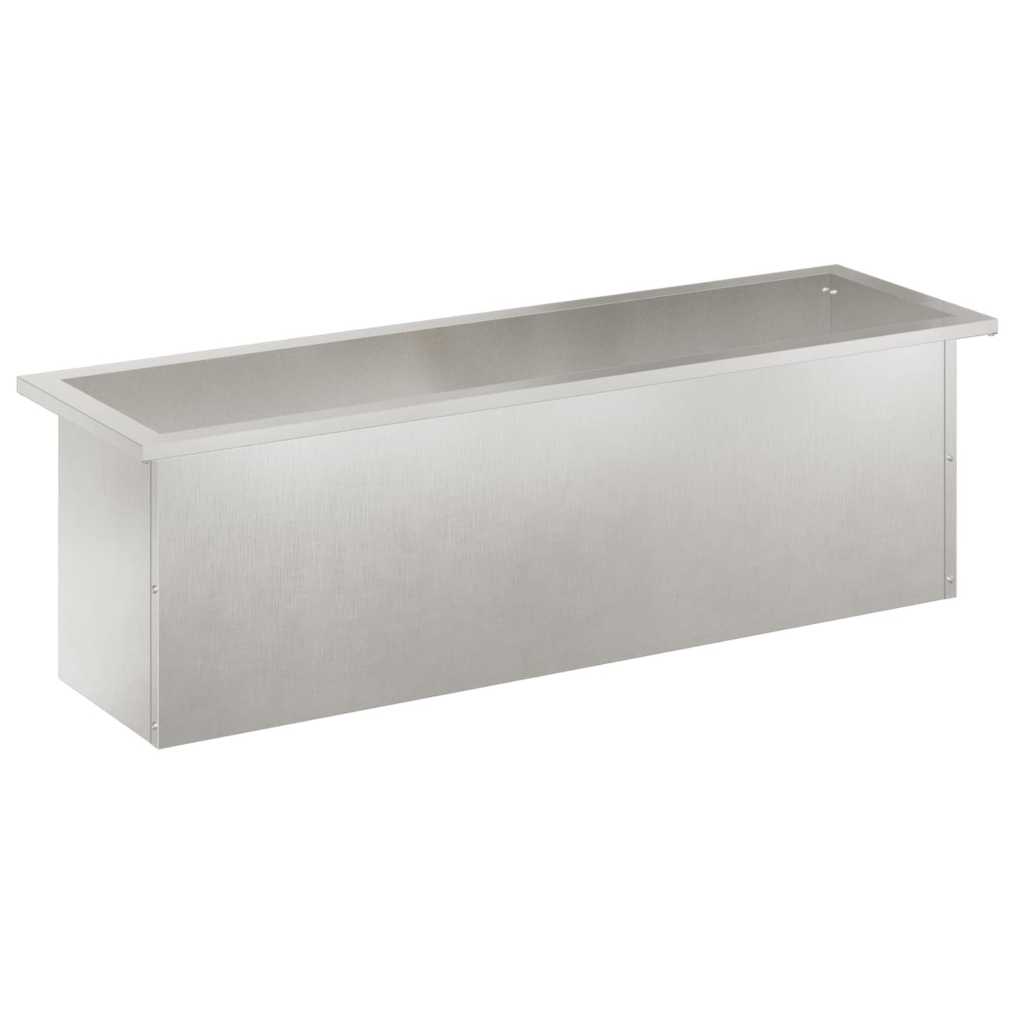 vidaXL Garden Planter with LED Silver 30 x 100 x 30 cm Stainless Steel