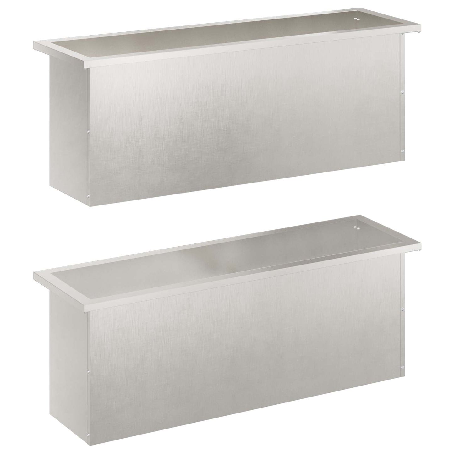 vidaXL Garden Planter with LED 2 pcs Silver 30 x 100 x 30 cm
