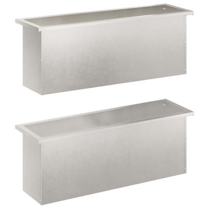 vidaXL Garden Planter with LED 2 pcs Silver 30 x 100 x 30 cm