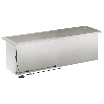 vidaXL Garden Planter with LED 2 pcs Silver 30 x 100 x 30 cm