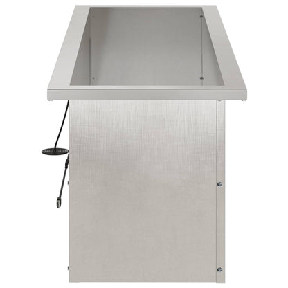 vidaXL Garden Planter with LED 2 pcs Silver 30 x 100 x 30 cm