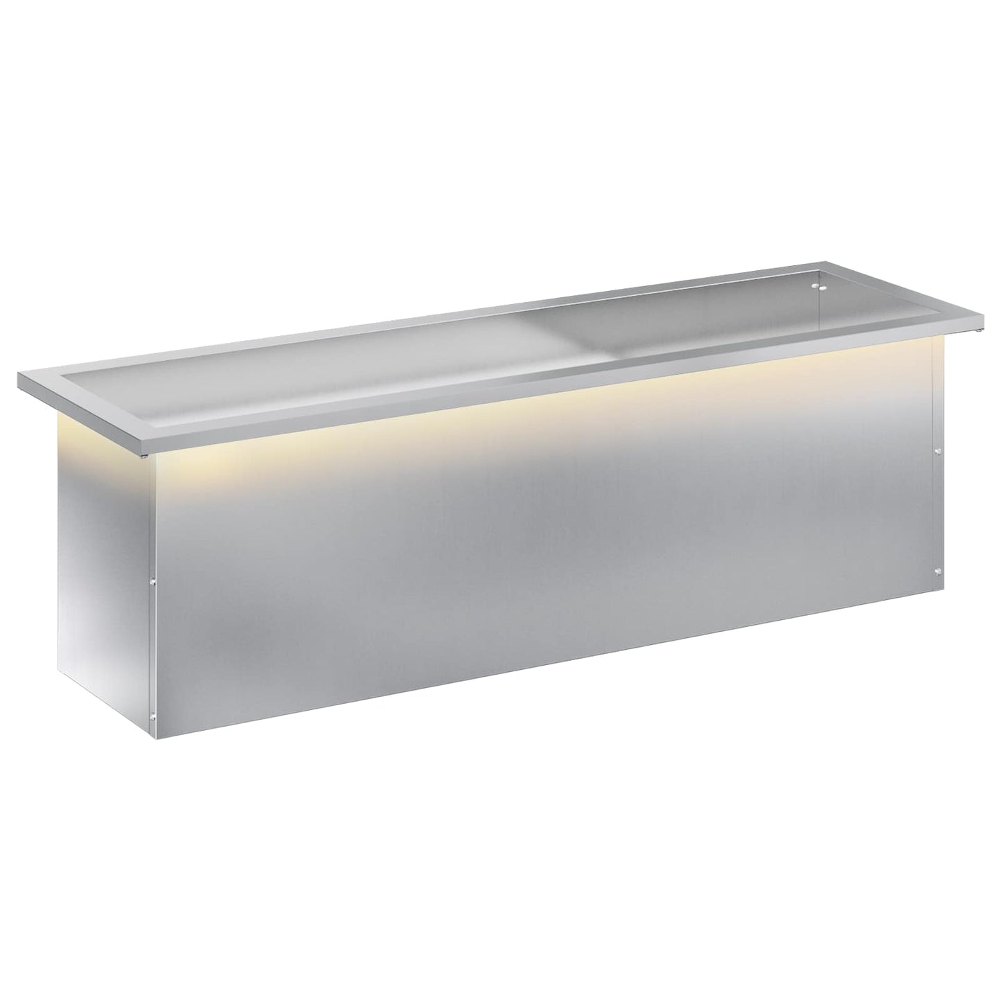 vidaXL Garden Planter with LED Silver 30 x 100 x 30 cm