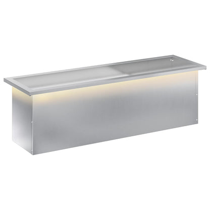vidaXL Garden Planter with LED Silver 30 x 100 x 30 cm