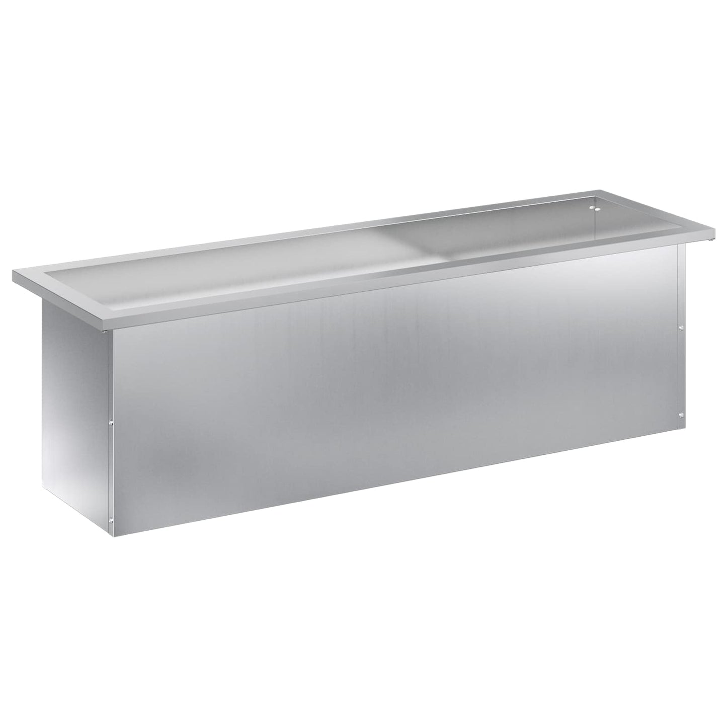 vidaXL Garden Planter with LED Silver 30 x 100 x 30 cm