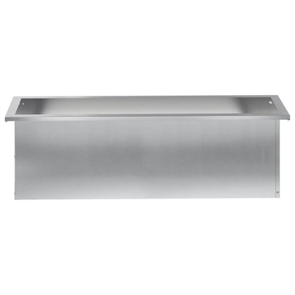 vidaXL Garden Planter with LED Silver 30 x 100 x 30 cm