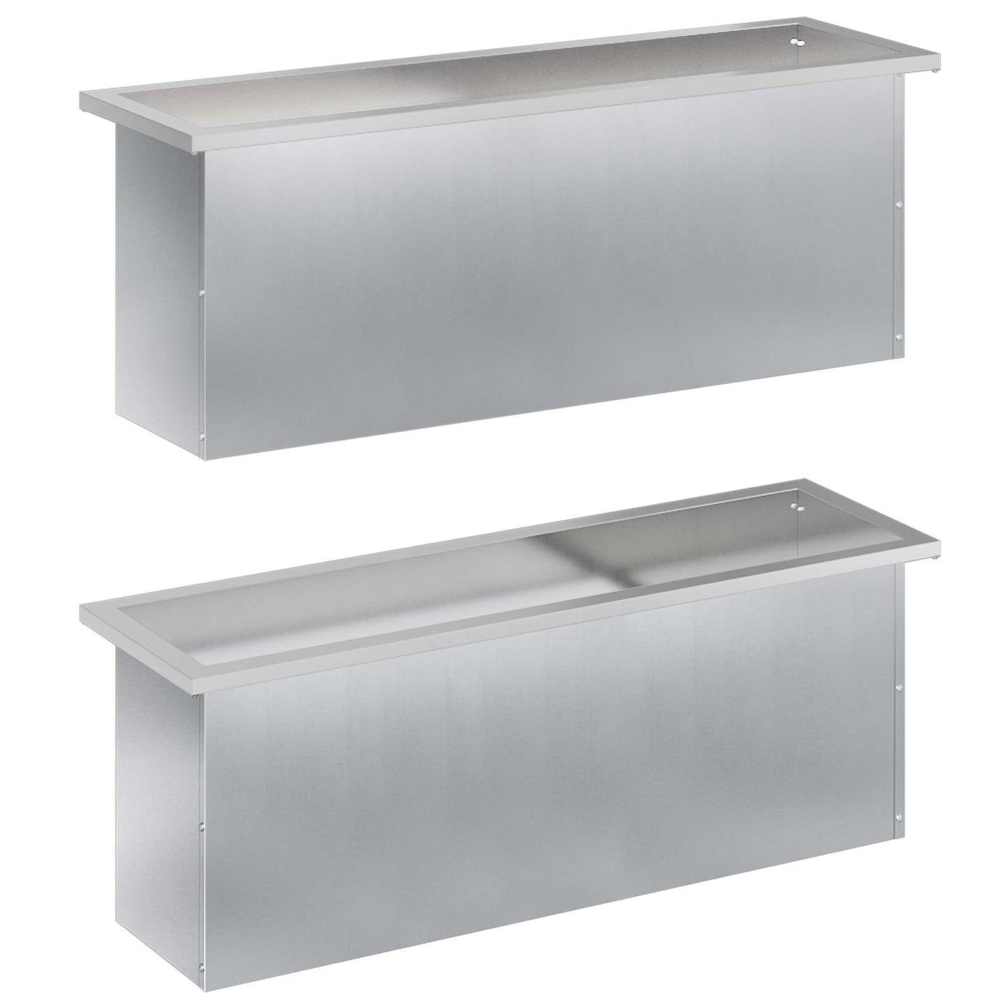 vidaXL Garden Planter with LED 2 pcs Silver 30 x 100 x 30 cm