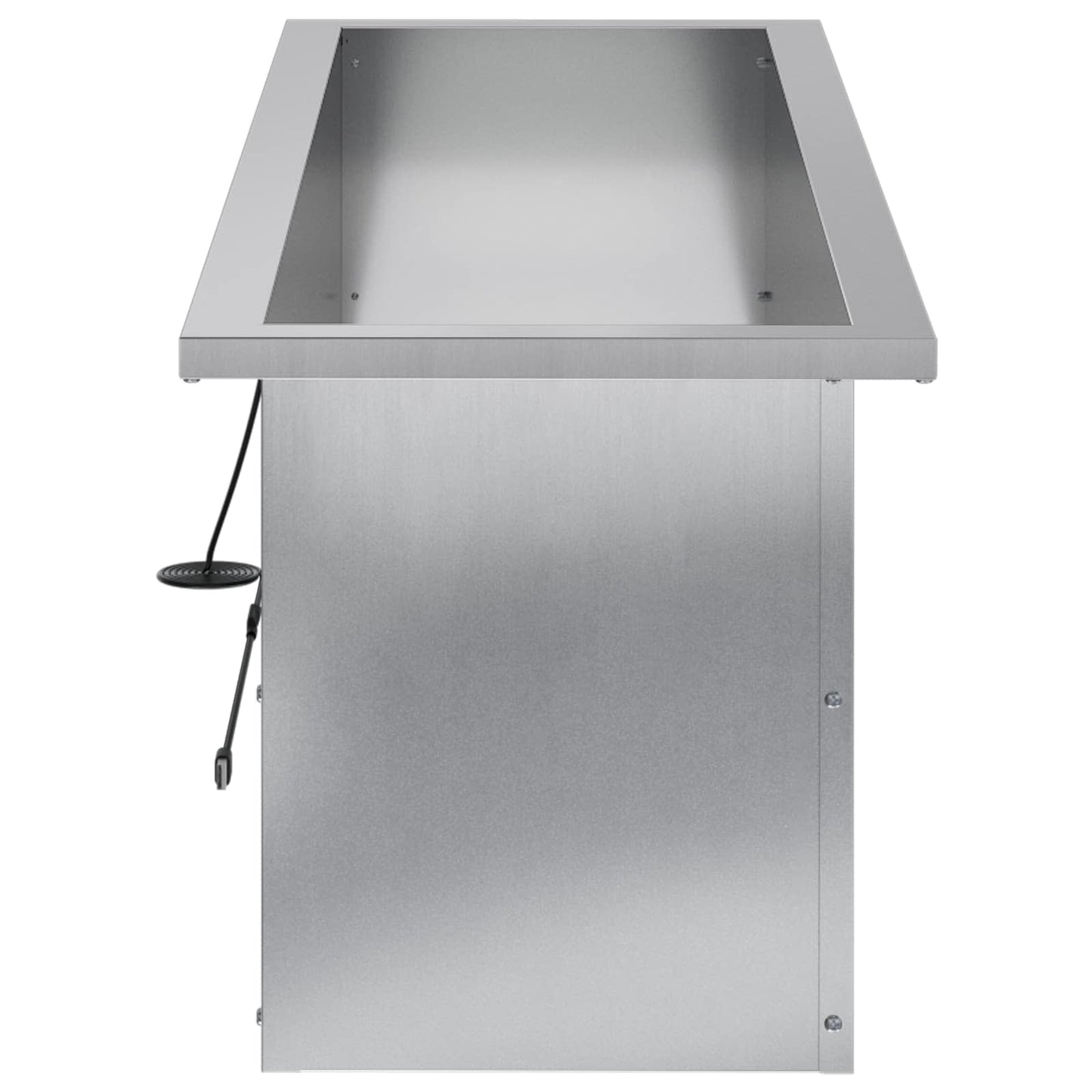 vidaXL Garden Planter with LED 2 pcs Silver 30 x 100 x 30 cm