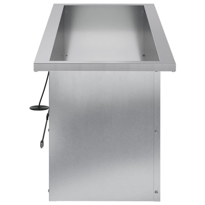 vidaXL Garden Planter with LED 2 pcs Silver 30 x 100 x 30 cm