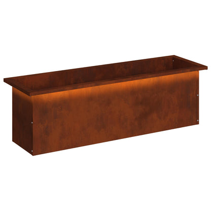 vidaXL Garden Planter with LED Rusty 30 x 100 x 30 cm Weathering Steel