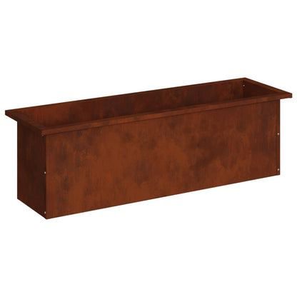 vidaXL Garden Planter with LED Rusty 30 x 100 x 30 cm Weathering Steel
