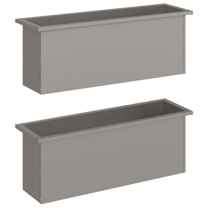 vidaXL Garden Planter with LED 2 pcs Rusty 30 x 100 x 30 cm