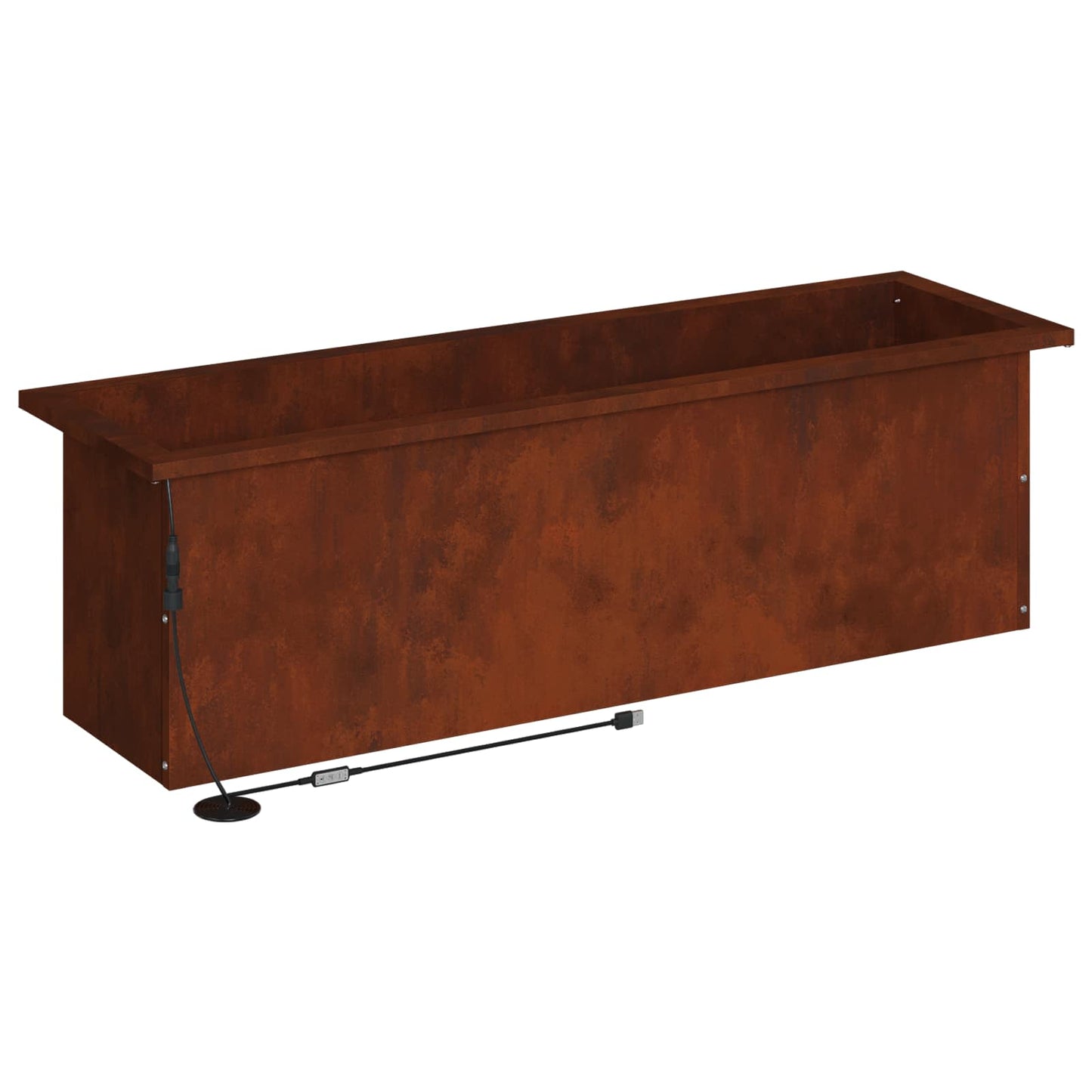vidaXL Garden Planter with LED 2 pcs Rusty 30 x 100 x 30 cm
