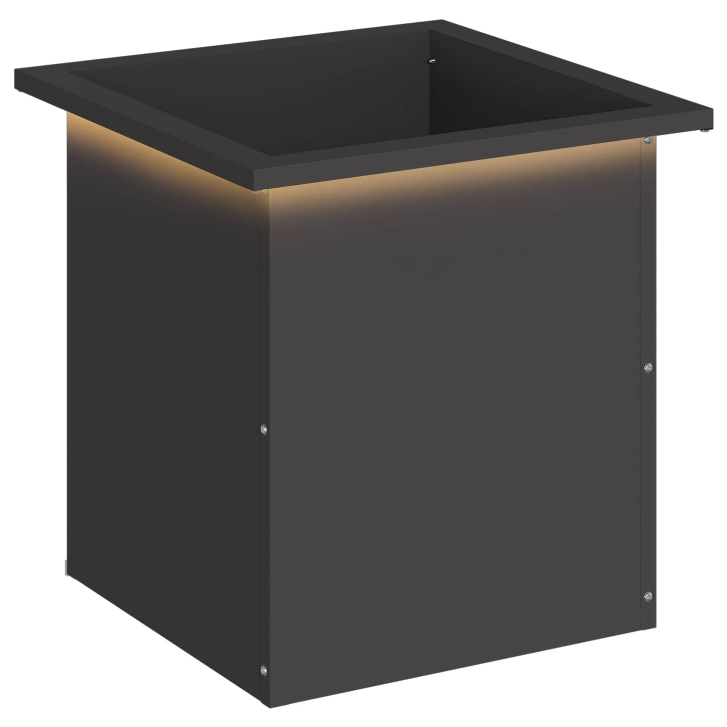vidaXL Garden Planter with LED Black 40 x 40 x 40 cm Steel