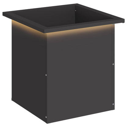 vidaXL Garden Planter with LED Black 40 x 40 x 40 cm Steel