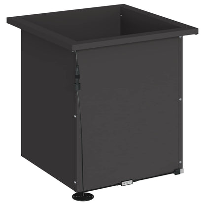 vidaXL Garden Planter with LED Black 40 x 40 x 40 cm Steel