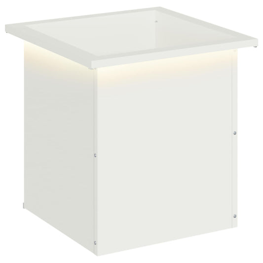 vidaXL Garden Planter with LED White 40 x 40 x 40 cm Steel