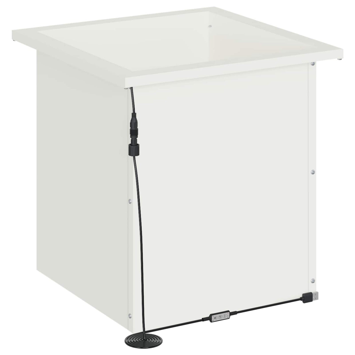 vidaXL Garden Planter with LED 2 pcs White 40 x 40 x 40 cm Steel