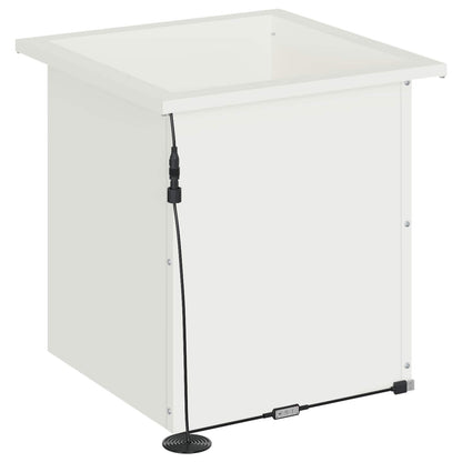 vidaXL Garden Planter with LED 2 pcs White 40 x 40 x 40 cm Steel