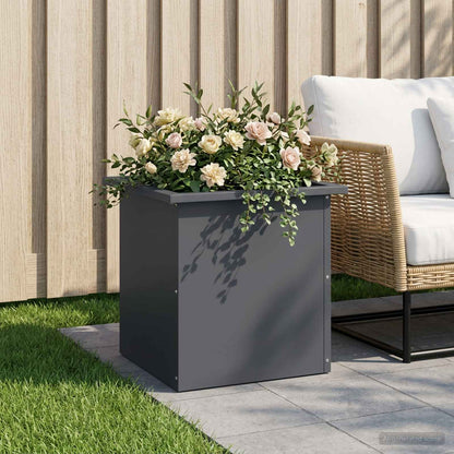 vidaXL Garden Planter with LED Antracite 40 x 40 x 40 cm Steel