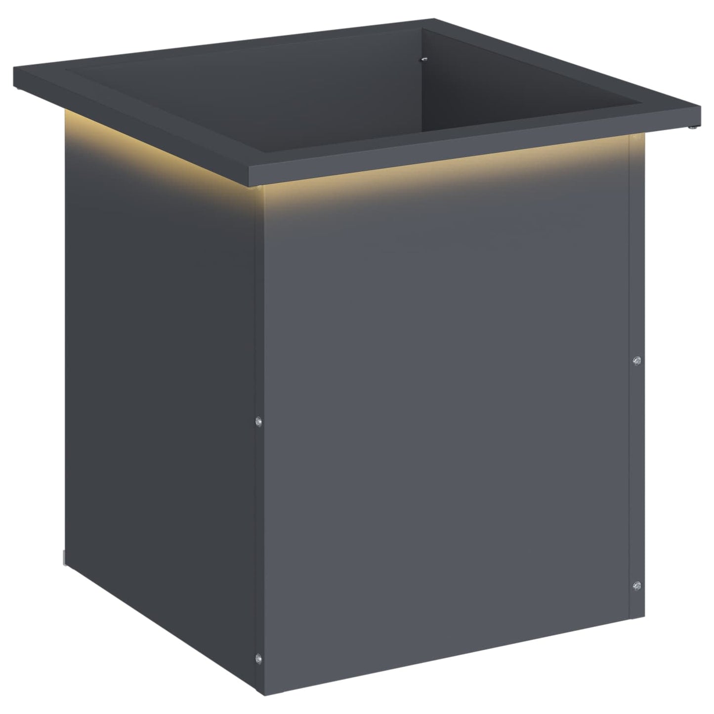 vidaXL Garden Planter with LED Antracite 40 x 40 x 40 cm Steel