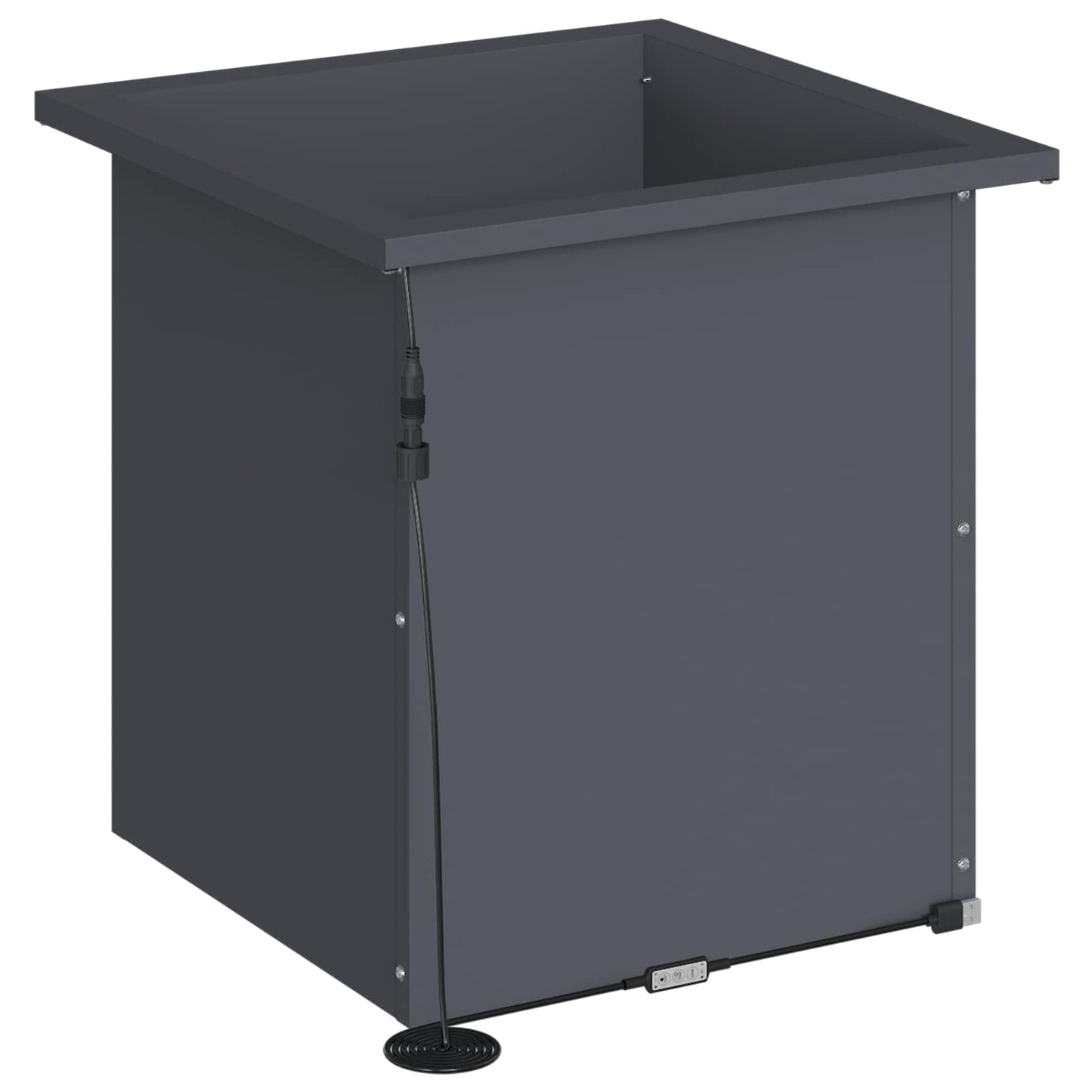 vidaXL Garden Planter with LED Antracite 40 x 40 x 40 cm Steel