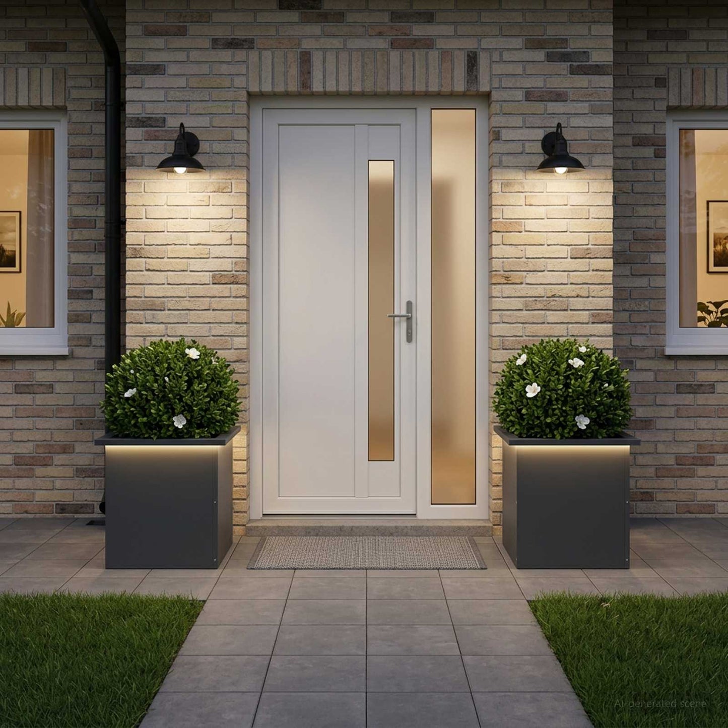 vidaXL Garden Planter with LED 2 pcs Antracite 40 x 40 x 40 cm Steel