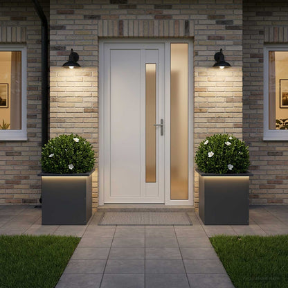 vidaXL Garden Planter with LED 2 pcs Antracite 40 x 40 x 40 cm Steel