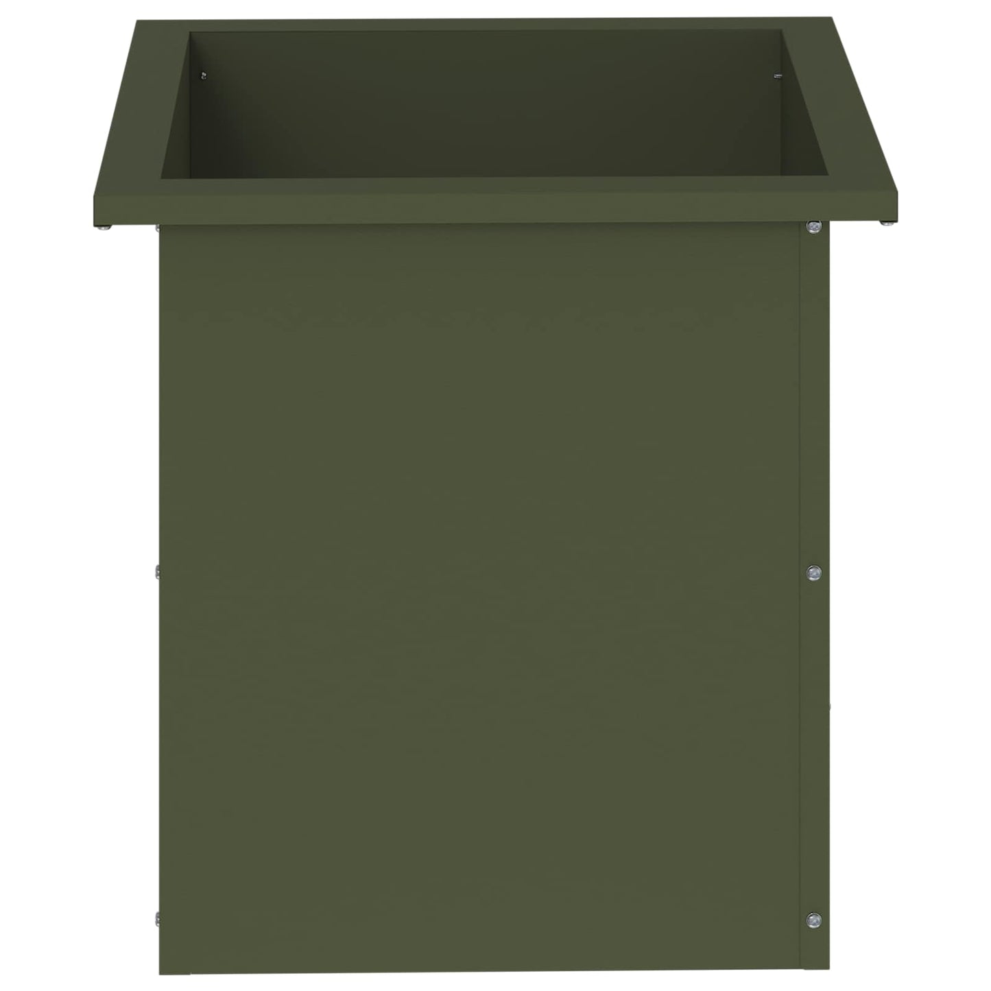 vidaXL Garden Planter with LED Olive Green 40 x 40 x 40 cm Steel