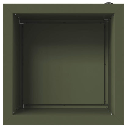vidaXL Garden Planter with LED 2 pcs Olive Green 40 x 40 x 40 cm Steel