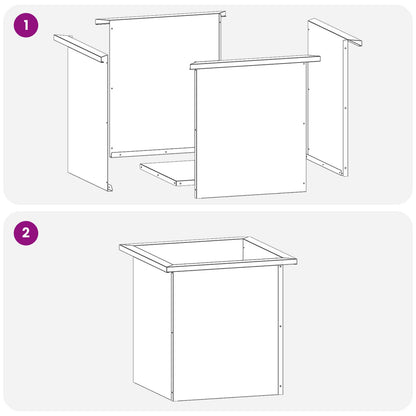 vidaXL Garden Planter with LED Silver 40 x 40 x 40 cm Stainless Steel