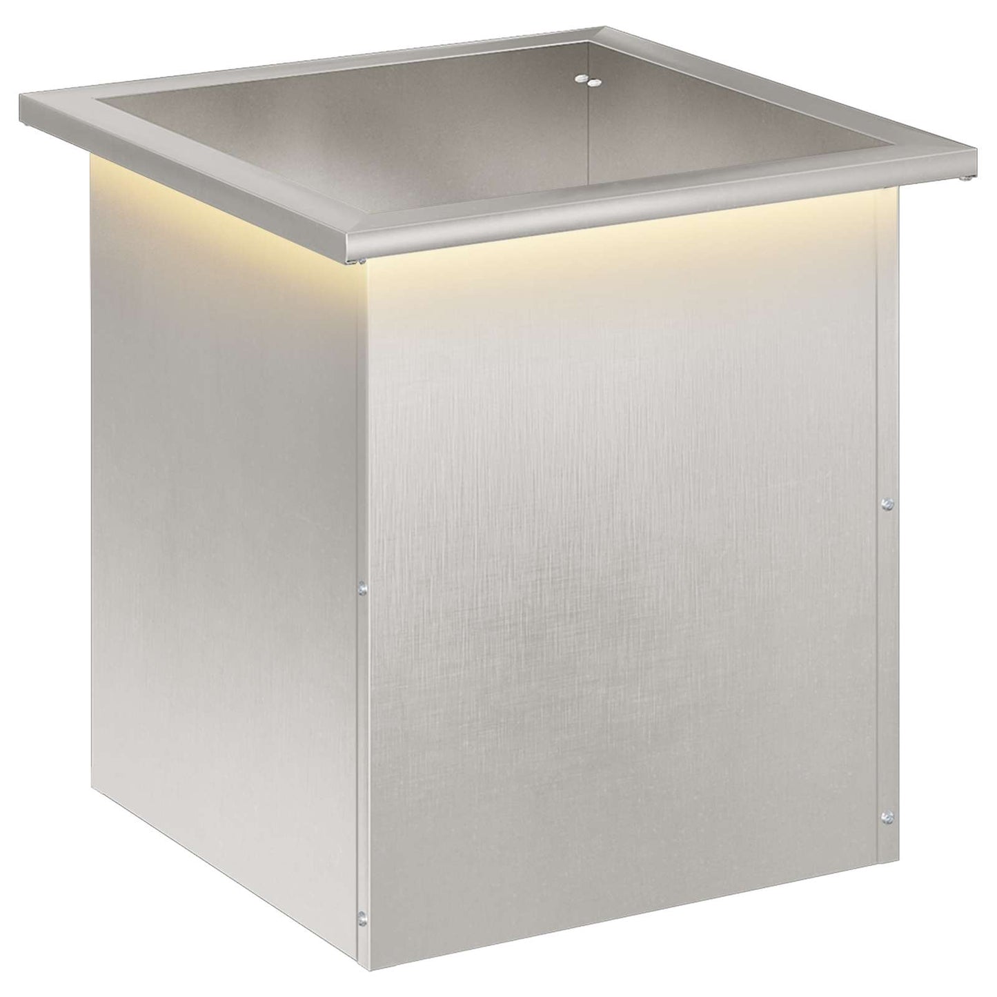 vidaXL Garden Planter with LED Silver 40 x 40 x 40 cm Stainless Steel