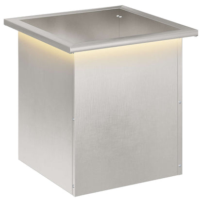 vidaXL Garden Planter with LED Silver 40 x 40 x 40 cm Stainless Steel