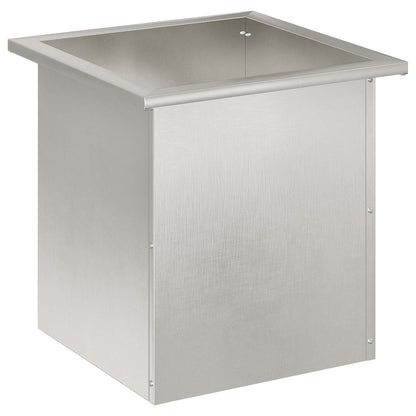 vidaXL Garden Planter with LED Silver 40 x 40 x 40 cm Stainless Steel