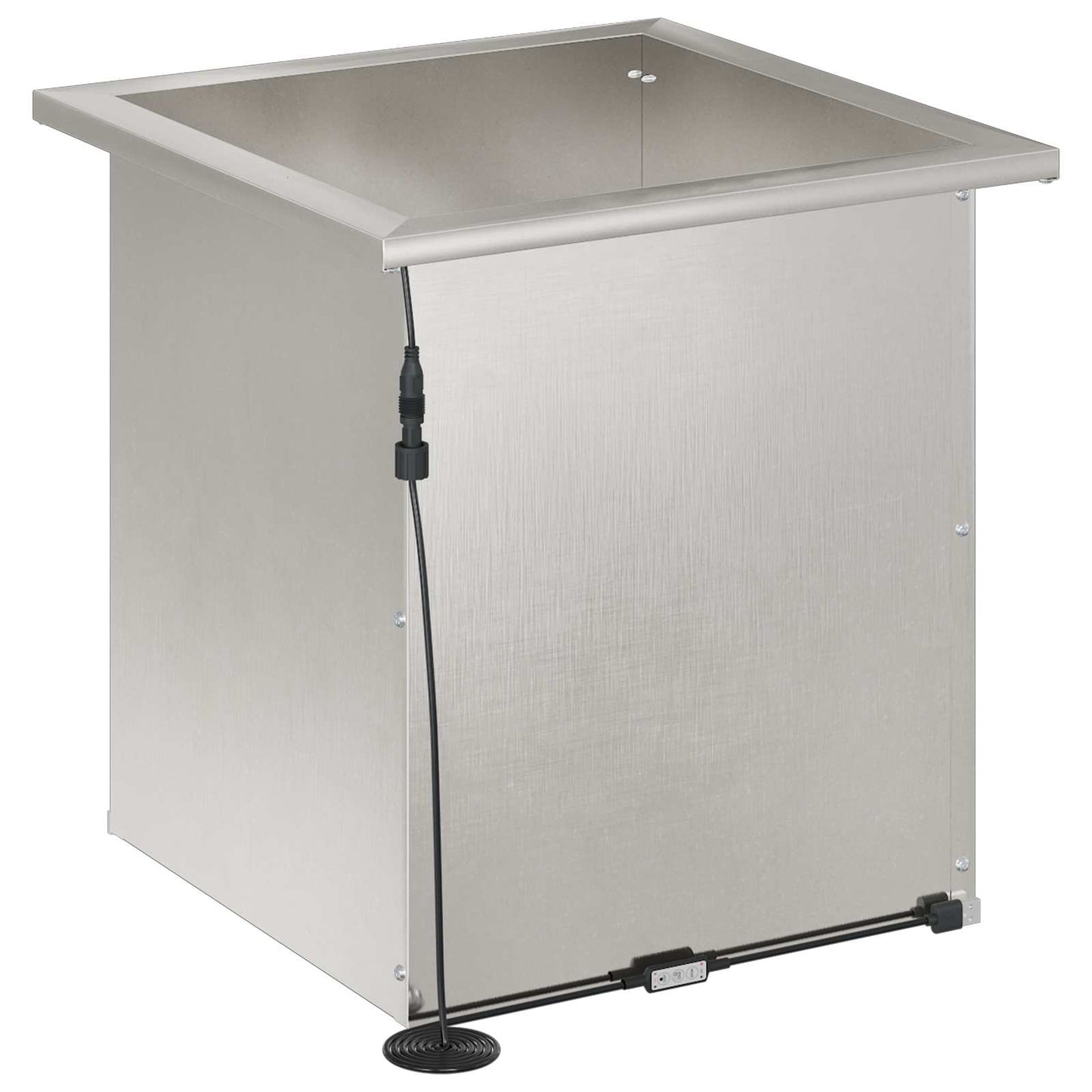 vidaXL Garden Planter with LED Silver 40 x 40 x 40 cm Stainless Steel