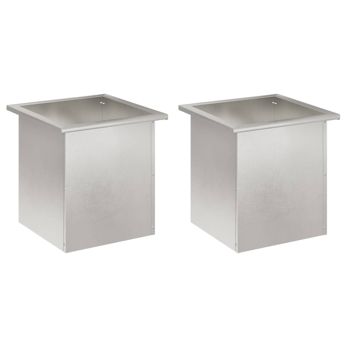 vidaXL Garden Planter with LED 2 pcs Silver 40 x 40 x 40 cm
