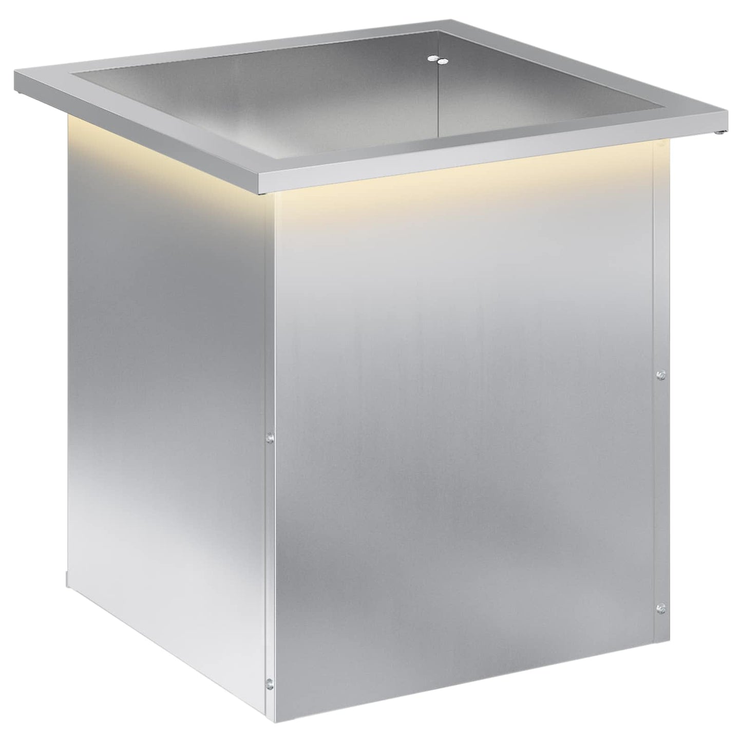 vidaXL Garden Planter with LED Silver 40 x 40 x 40 cm Galvanised Steel