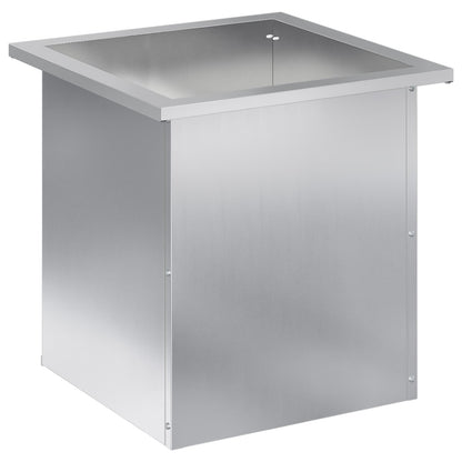 vidaXL Garden Planter with LED Silver 40 x 40 x 40 cm Galvanised Steel