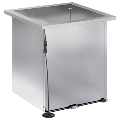 vidaXL Garden Planter with LED Silver 40 x 40 x 40 cm Galvanised Steel