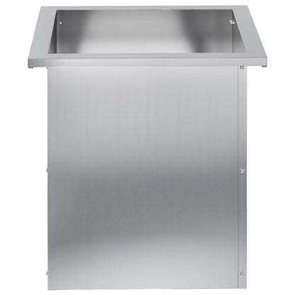 vidaXL Garden Planter with LED Silver 40 x 40 x 40 cm Galvanised Steel