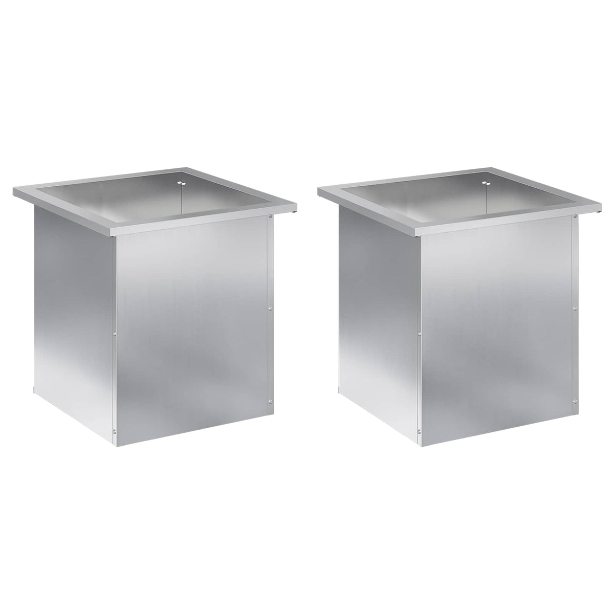 vidaXL Garden Planter with LED 2 pcs Silver 40 x 40 x 40 cm