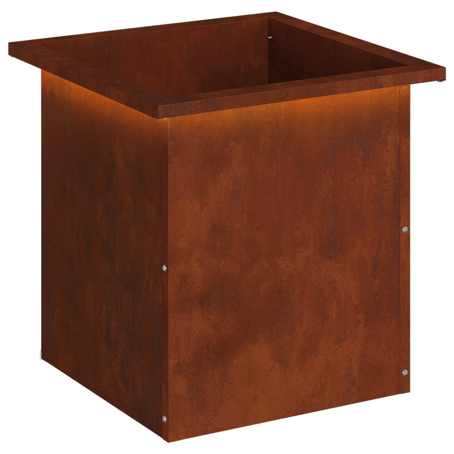vidaXL Garden Planter with LED Rusty 40 x 40 x 40 cm Weathering Steel