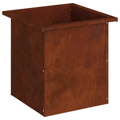 vidaXL Garden Planter with LED Rusty 40 x 40 x 40 cm Weathering Steel