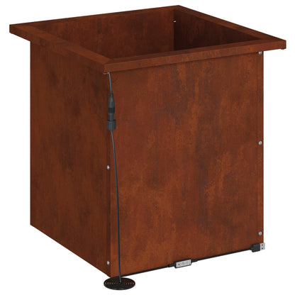vidaXL Garden Planter with LED Rusty 40 x 40 x 40 cm Weathering Steel