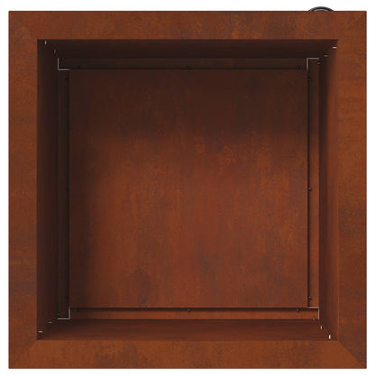 vidaXL Garden Planter with LED Rusty 40 x 40 x 40 cm Weathering Steel