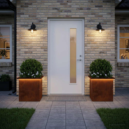 vidaXL Garden Planter with LED 2 pcs Rusty 40 x 40 x 40 cm