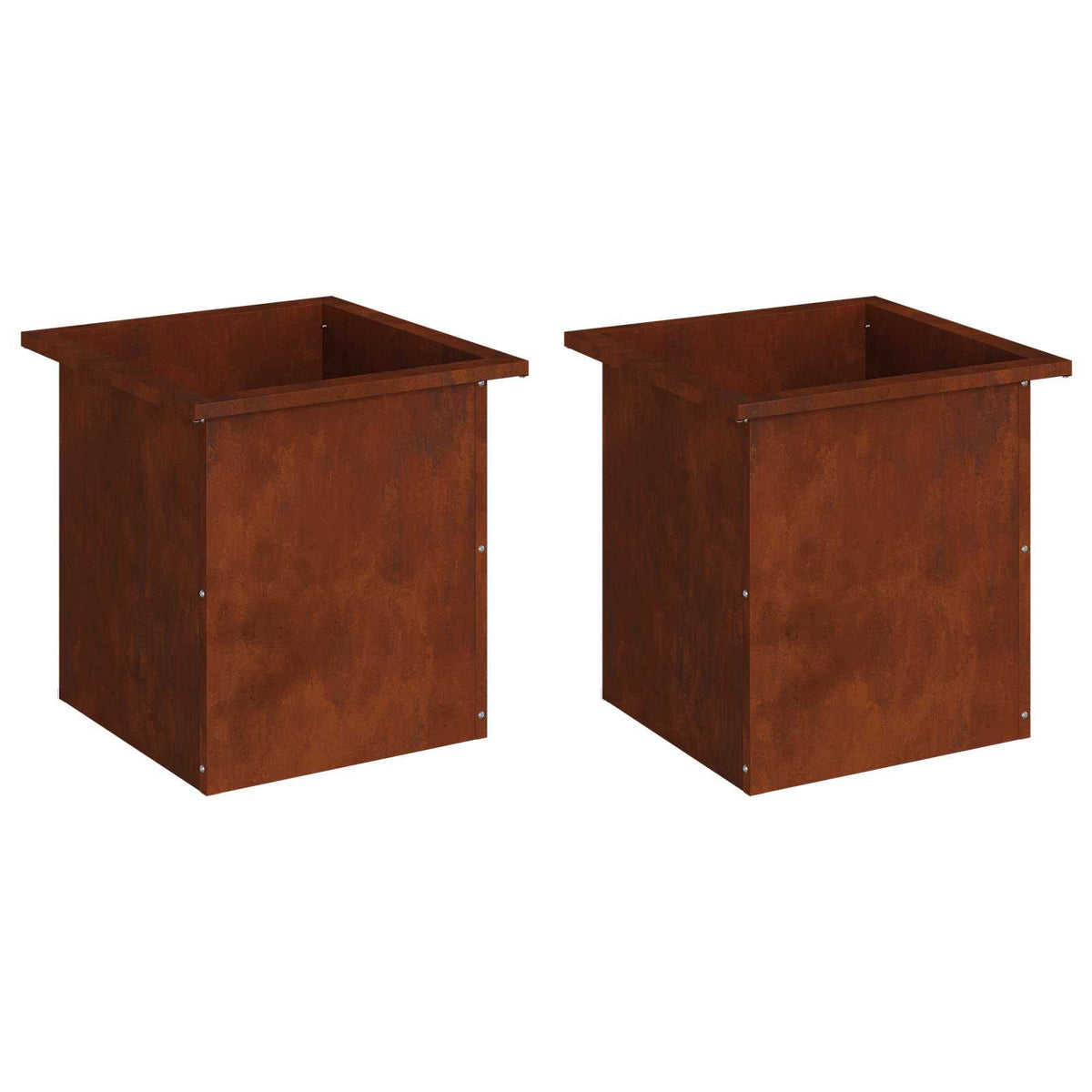 vidaXL Garden Planter with LED 2 pcs Rusty 40 x 40 x 40 cm