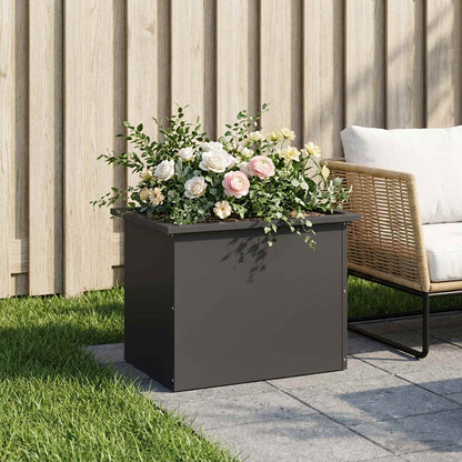 vidaXL Garden Planter with LED Black 40 x 60 x 40 cm Steel