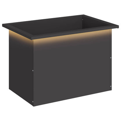 vidaXL Garden Planter with LED Black 40 x 60 x 40 cm Steel