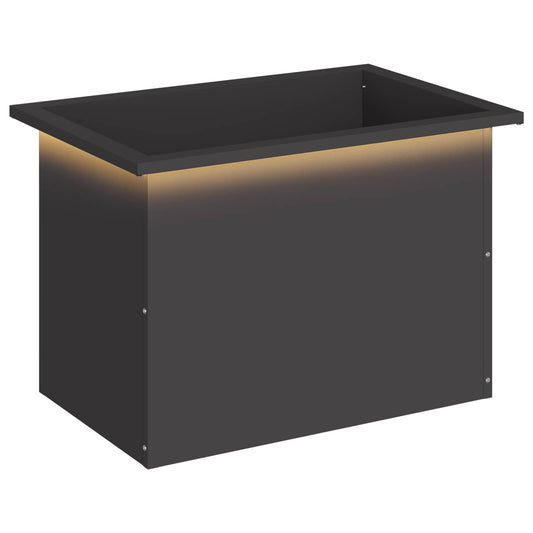vidaXL Garden Planter with LED Black 40 x 60 x 40 cm Steel