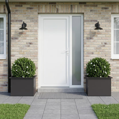 vidaXL Garden Planter with LED 2 pcs Black 40 x 60 x 40 cm Steel
